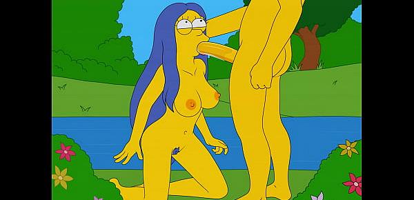  Marge sucking in the paradise with cum